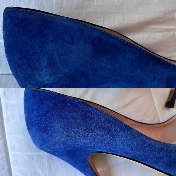 SOLD Kate SPADE Blue Suede Italian Leather Stiletto Point Toe Pump Heels 8.5M - Picture 14 of 14